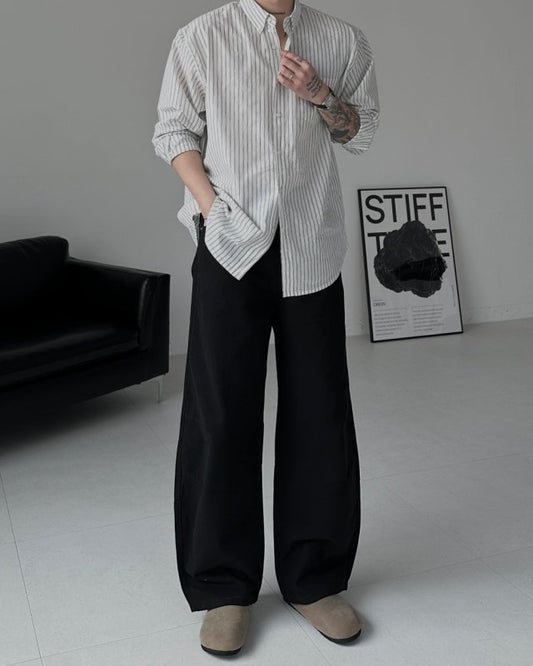 MAGNOLIA Mauve Stripe Shirt(GRAY,BLACK) 商品画像3/28