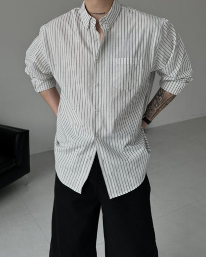 MAGNOLIA Mauve Stripe Shirt(GRAY,BLACK) 商品画像4/28