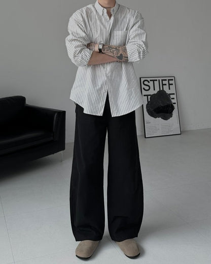 MAGNOLIA Mauve Stripe Shirt(GRAY,BLACK) 商品画像5/28
