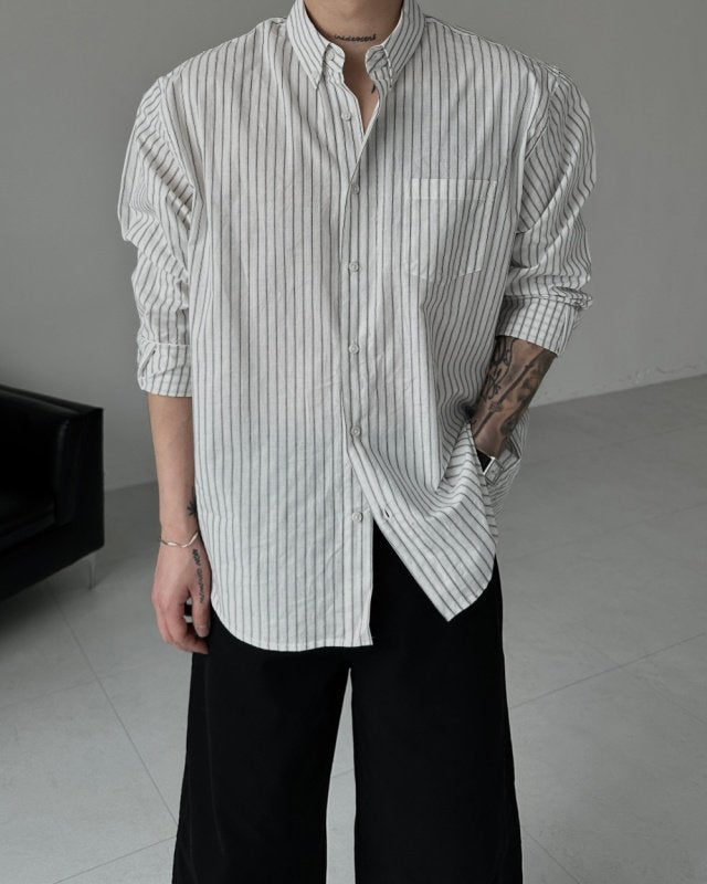MAGNOLIA Mauve Stripe Shirt(GRAY,BLACK) 商品画像6/28