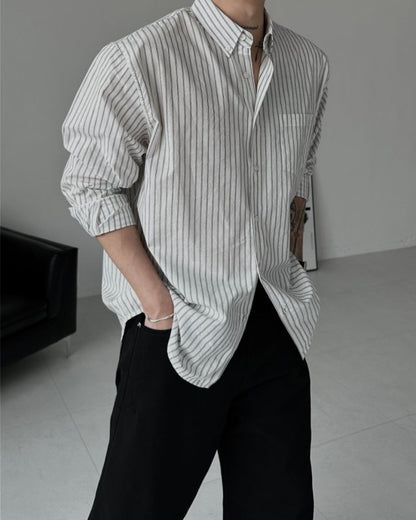 MAGNOLIA Mauve Stripe Shirt(GRAY,BLACK) 商品画像8/28