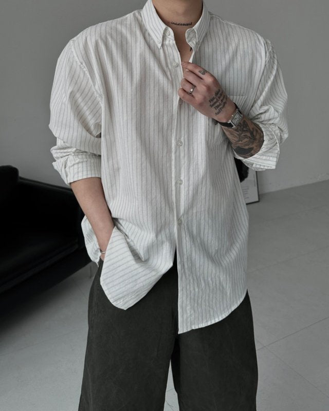 MAGNOLIA Mauve Stripe Shirt(GRAY,BLACK) 商品画像10/28