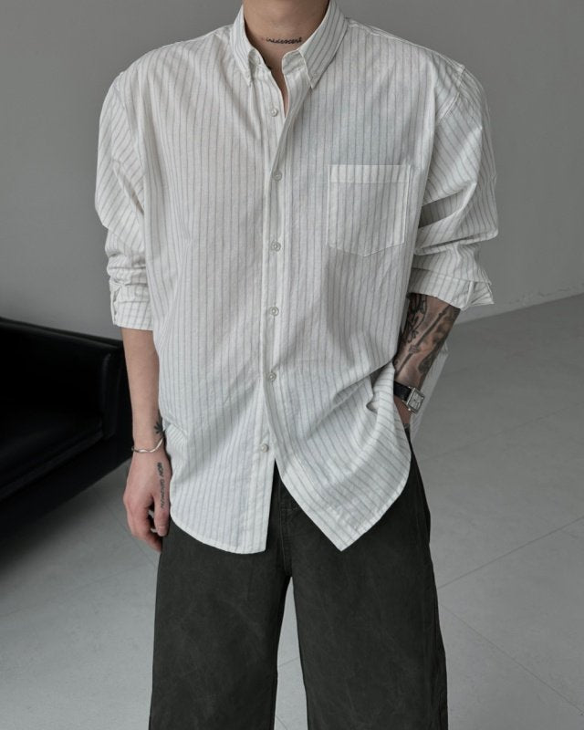 MAGNOLIA Mauve Stripe Shirt(GRAY,BLACK) 商品画像12/28