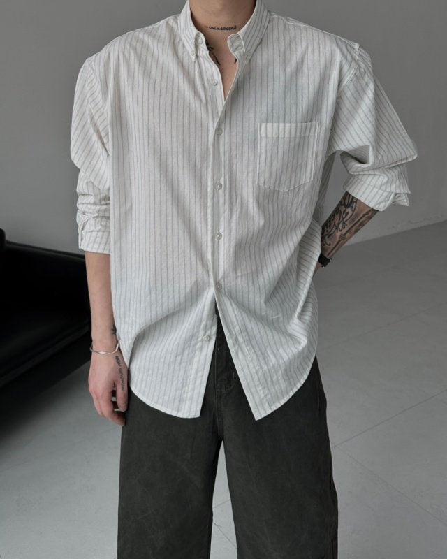 MAGNOLIA Mauve Stripe Shirt(GRAY,BLACK) 商品画像13/28