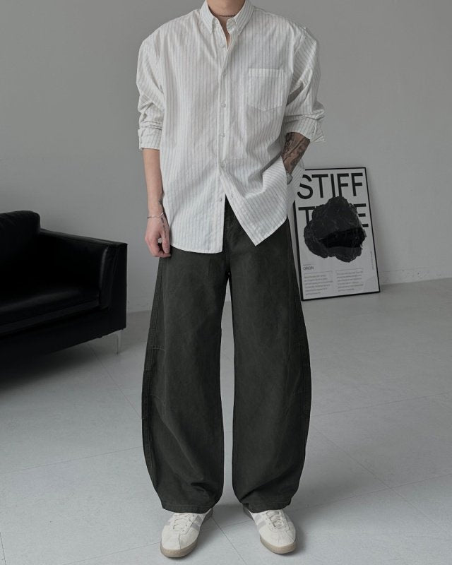MAGNOLIA Mauve Stripe Shirt(GRAY,BLACK) 商品画像14/28