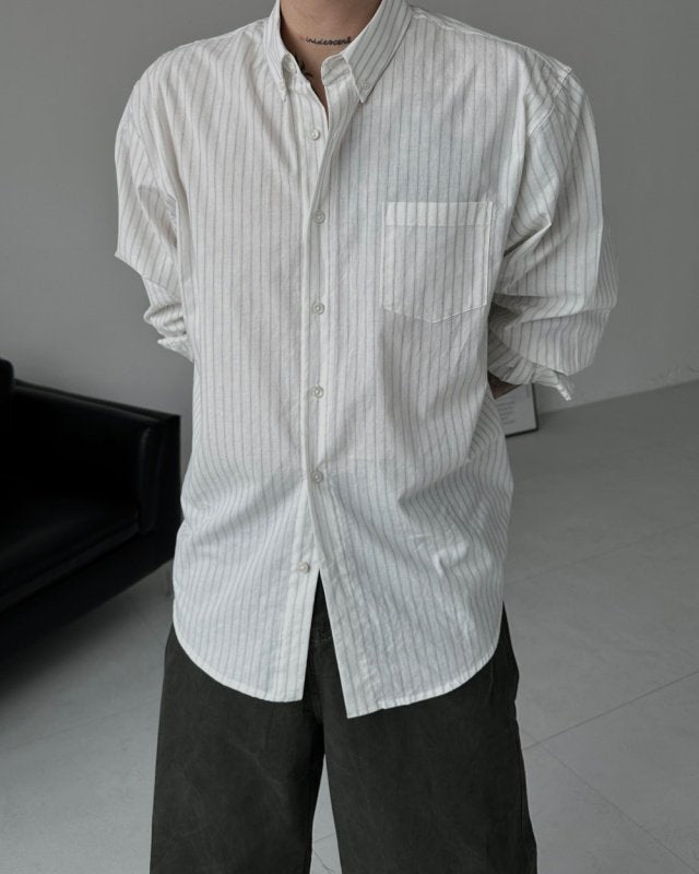 MAGNOLIA Mauve Stripe Shirt(GRAY,BLACK) 商品画像15/28