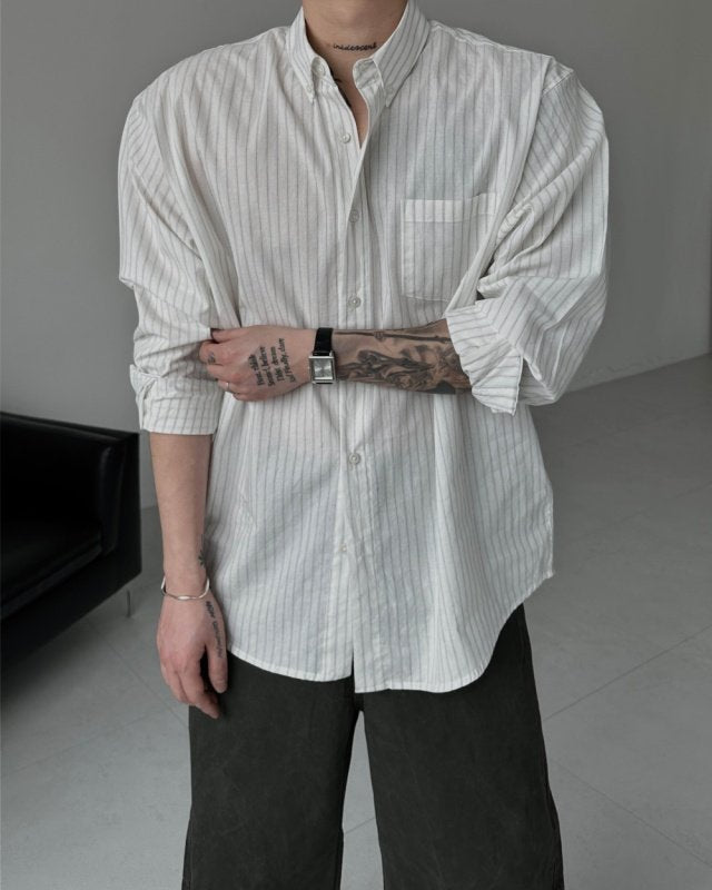 MAGNOLIA Mauve Stripe Shirt(GRAY,BLACK) 商品画像16/28