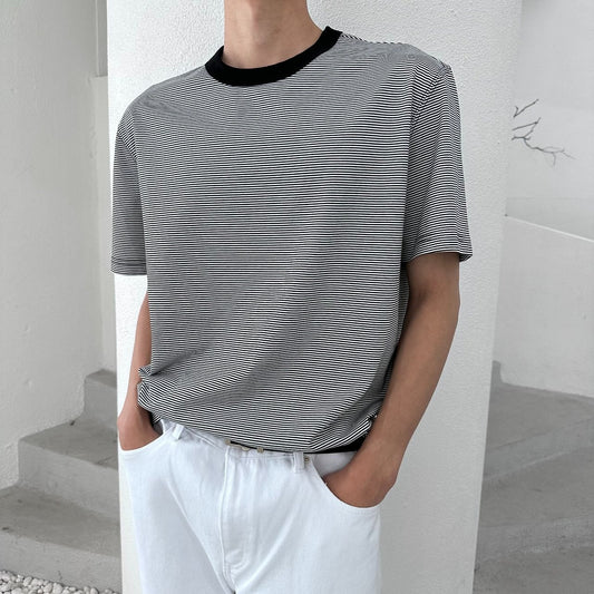 MAGNOLIA Micro Border Tee(GRAY,BLACK,CHARCOAL) 商品画像2/15