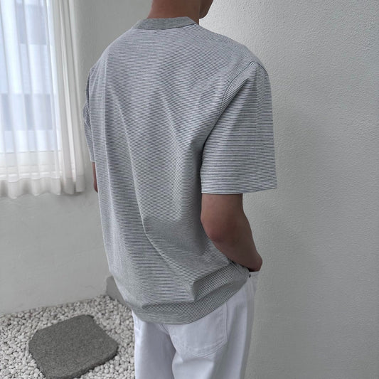 MAGNOLIA Micro Border Tee(GRAY,BLACK,CHARCOAL) 商品画像5/15