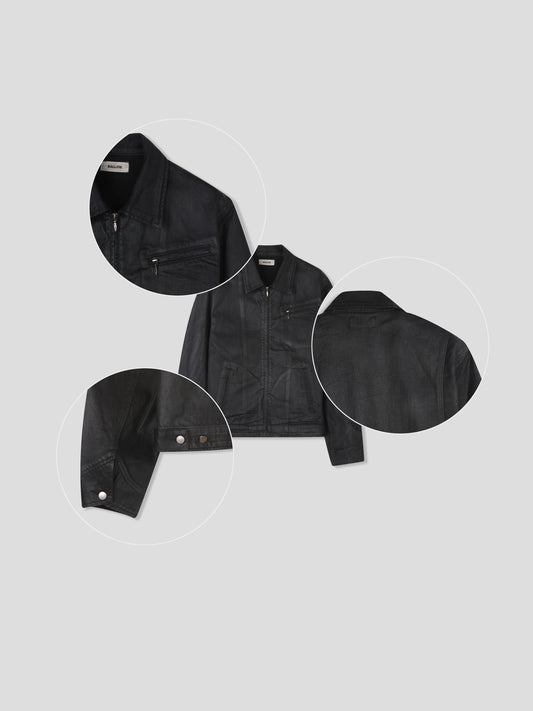 MAGNOLIA Midnight Waxed Zip Jacket(BLACK) 商品画像3/8