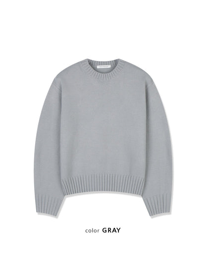 MAGNOLIA Minew Round Knit(GRAY,BROWN,NAVY,BLACK) 商品画像2/12