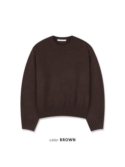 MAGNOLIA Minew Round Knit(GRAY,BROWN,NAVY,BLACK) 商品画像3/12