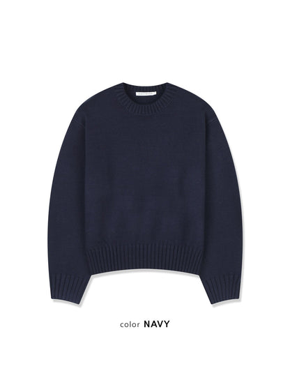 MAGNOLIA Minew Round Knit(GRAY,BROWN,NAVY,BLACK) 商品画像4/12