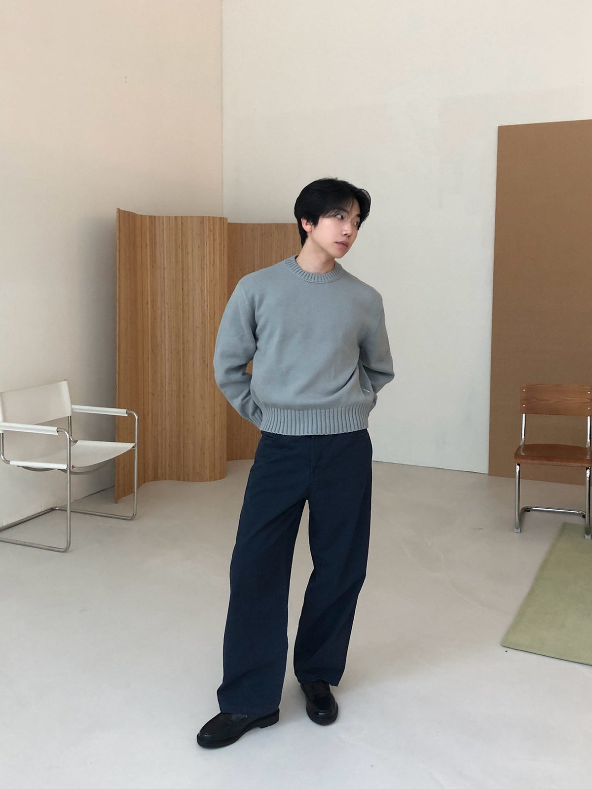 MAGNOLIA Minew Round Knit(GRAY,BROWN,NAVY,BLACK) 商品画像6/12
