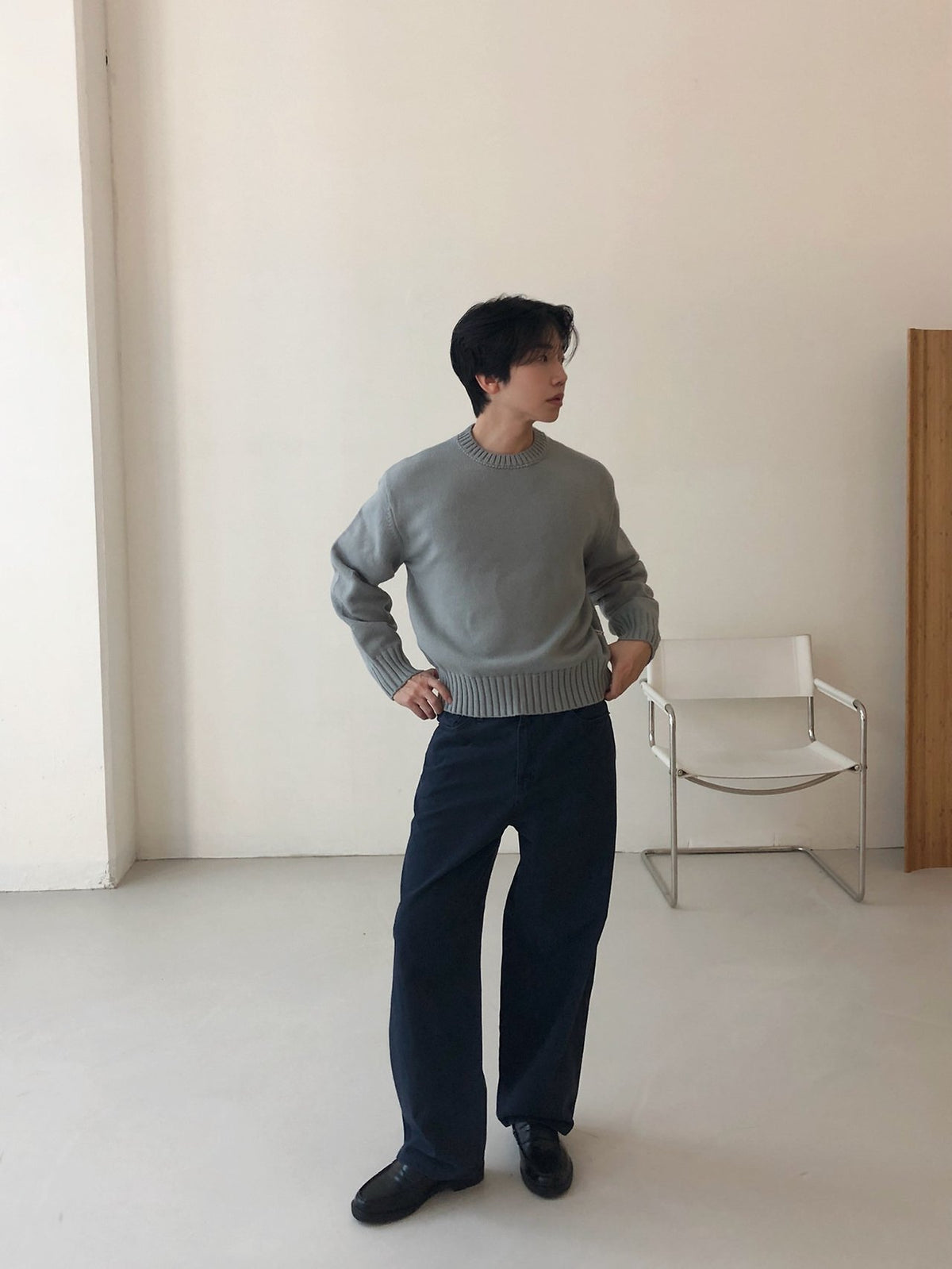MAGNOLIA Minew Round Knit(GRAY,BROWN,NAVY,BLACK) 商品画像7/12