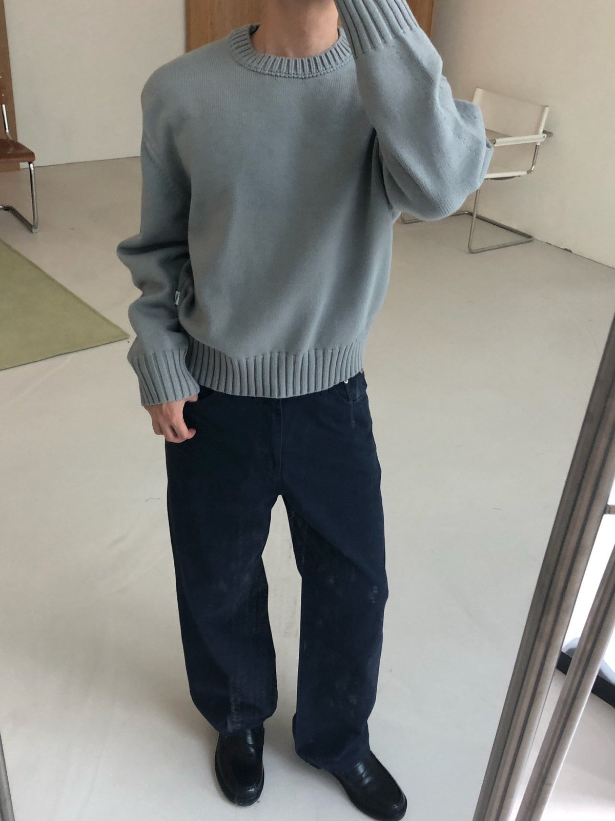 MAGNOLIA Minew Round Knit(GRAY,BROWN,NAVY,BLACK) 商品画像8/12