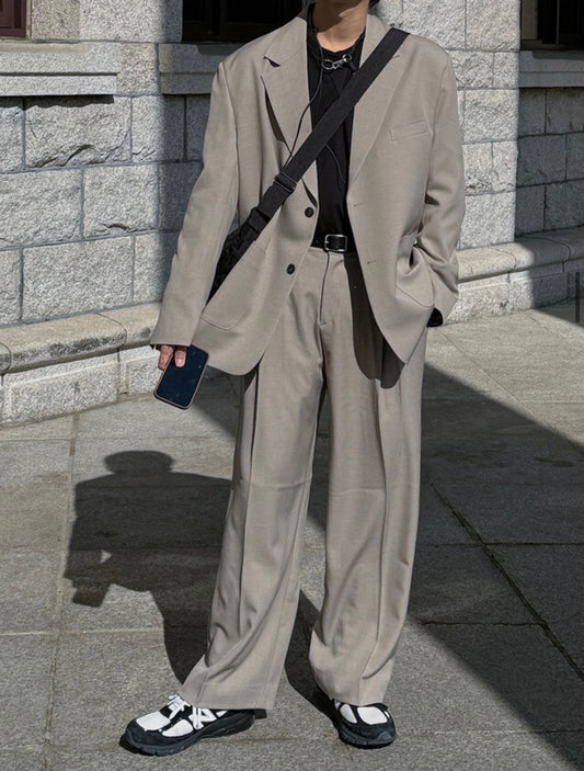 MAGNOLIA Minimal Drape Suit Setup(BLACK,CHARCOAL,BEIGE) 商品画像1/31