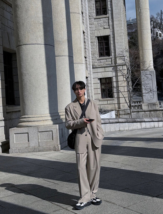 MAGNOLIA Minimal Drape Suit Setup(BLACK,CHARCOAL,BEIGE) 商品画像4/31