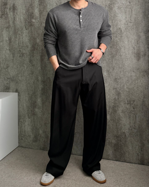 MAGNOLIA Minimal Drape Wide Slacks(GRAY,BLACK,NAVY) 商品画像3/18