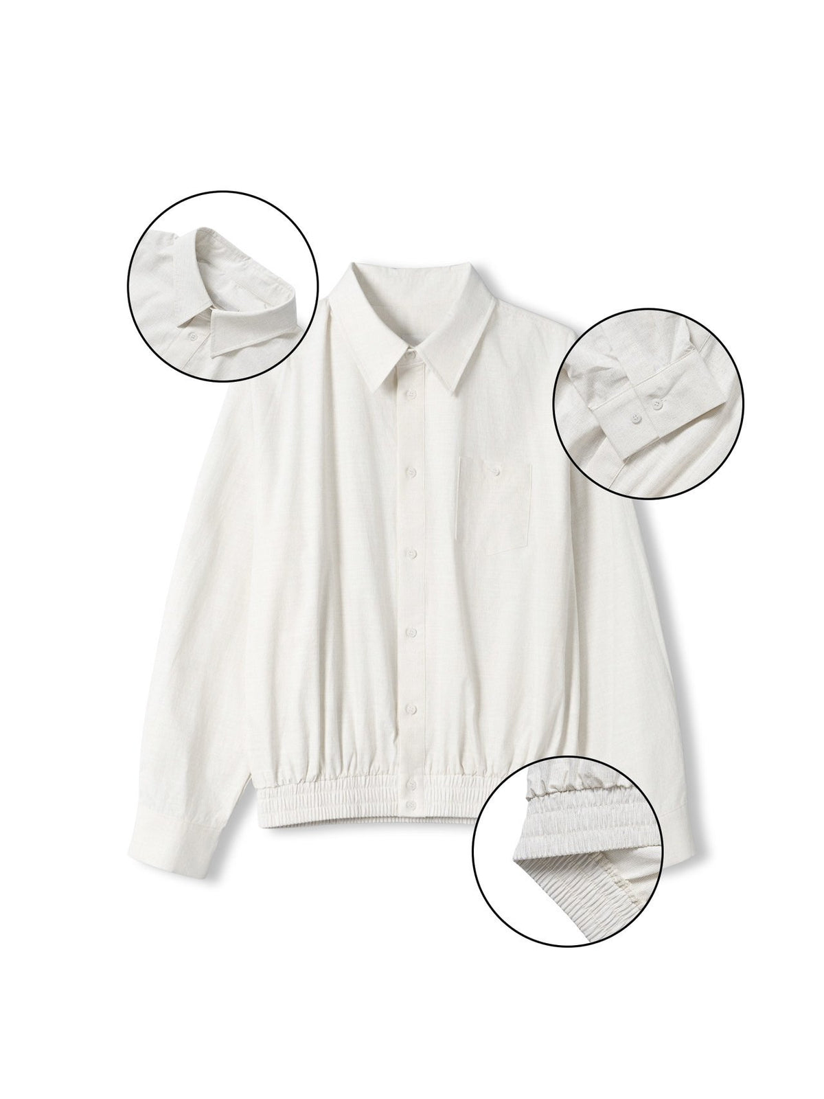 MAGNOLIA Momo Shirt Blouson & String Pants Setup(IVORY, NAVY) 商品画像1/18