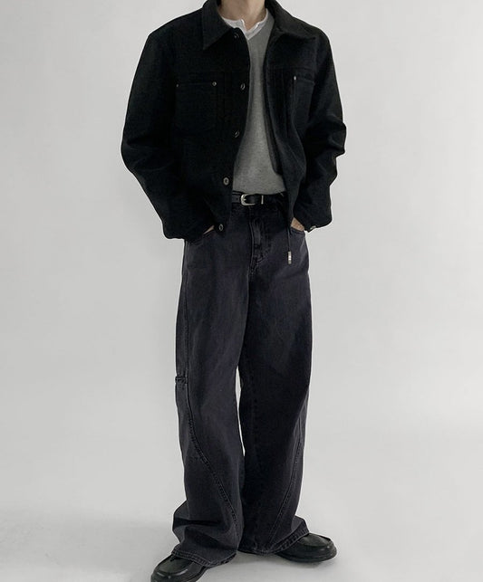 MAGNOLIA Moss Rivet Leather Trucker Jacket(BROWN,KHAKI) 商品画像2/12