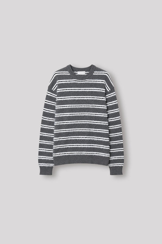 MAGNOLIA Multi Stripe Hairy Knit(BLUE,GRAY,BLACK) 商品画像3/9