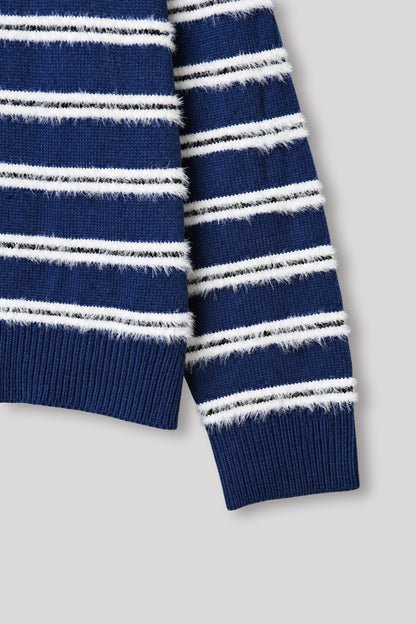 MAGNOLIA Multi Stripe Hairy Knit(BLUE,GRAY,BLACK) 商品画像5/9