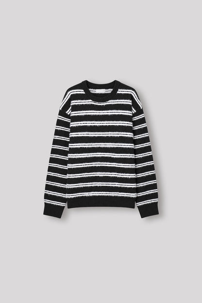 MAGNOLIA Multi Stripe Hairy Knit(BLUE,GRAY,BLACK) 商品画像5/11
