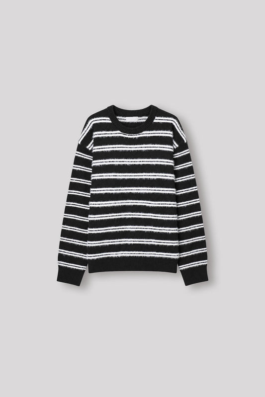MAGNOLIA Multi Stripe Hairy Knit(BLUE,GRAY,BLACK) 商品画像5/11