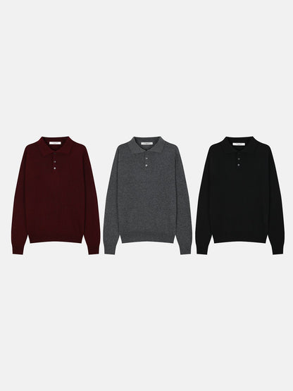 MAGNOLIA Musk Collar Knit(BURGUNDY,CHARCOAL,BLACK) 商品画像1/6