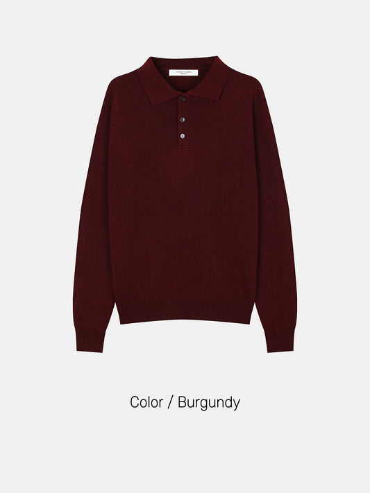 MAGNOLIA Musk Collar Knit(BURGUNDY,CHARCOAL,BLACK) 商品画像2/6