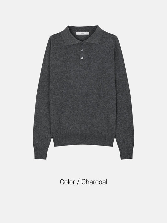 MAGNOLIA Musk Collar Knit(BURGUNDY,CHARCOAL,BLACK) 商品画像4/6