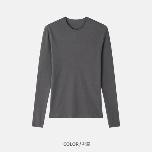 MAGNOLIA Naive Slim Rib T-Shirt(IVORY,GREY,CHARCOAL,BLACK) 商品画像5/19