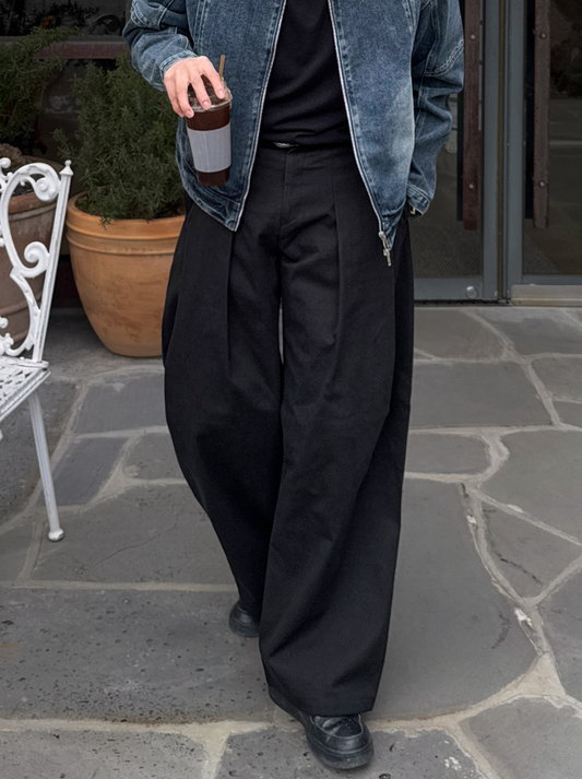 MAGNOLIA Neutral Wide Slacks(BLACK,IVORY,BROWN,CHARCOAL) 商品画像1/53