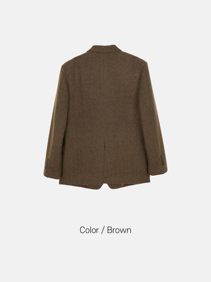 MAGNOLIA Newman Herringbone Wool Jacket(BROWN,CHARCOAL) 商品画像3/5