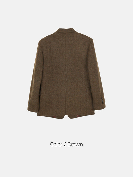 MAGNOLIA Newman Herringbone Wool Jacket(BROWN,CHARCOAL) 商品画像3/5