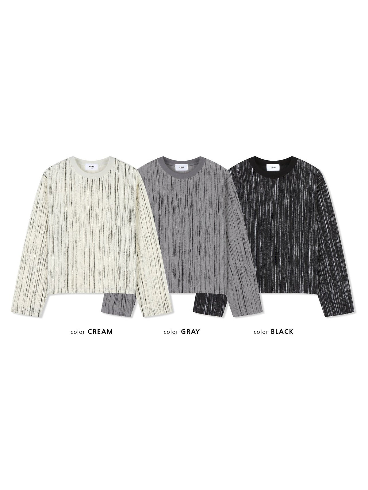 MAGNOLIA Nix Streak Ribbed Long Sleeve Tee(CREAM,GRAY,BLACK) 商品画像1/9