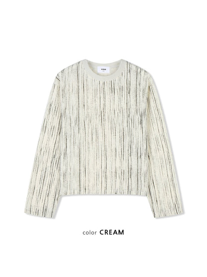 MAGNOLIA Nix Streak Ribbed Long Sleeve Tee(CREAM,GRAY,BLACK) 商品画像2/9