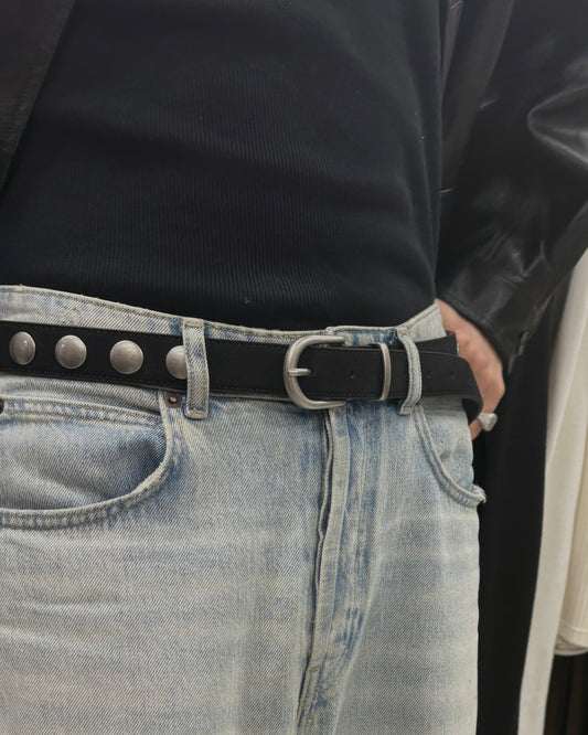 MAGNOLIA Noble Stud Leather Belt(BLACK,BROWN,BEIGE) 商品画像1/11