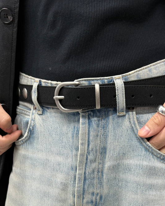 MAGNOLIA Noble Stud Leather Belt(BLACK,BROWN,BEIGE) 商品画像3/11
