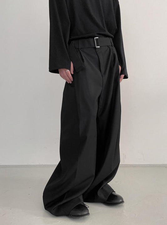 MAGNOLIA Noir Belted Wide Slacks(BLACK,GRAY,NAVY) 商品画像5/23