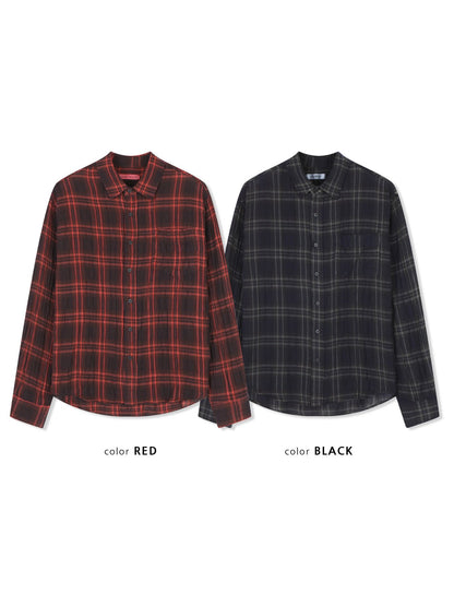 MAGNOLIA Our Pigment Check Shirt(RED,BLACK) 商品画像11/19