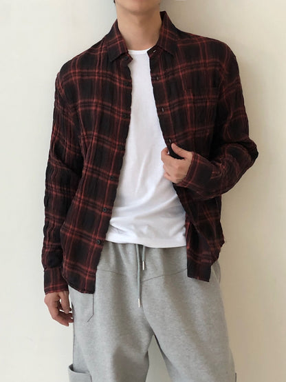 MAGNOLIA Our Pigment Check Shirt(RED,BLACK) 商品画像1/19