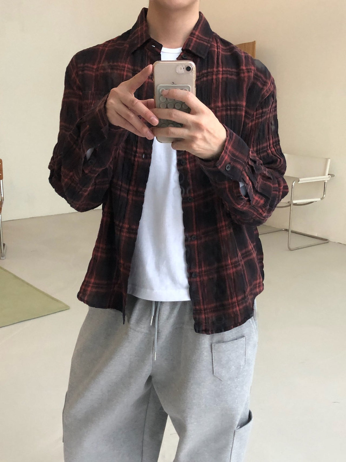 MAGNOLIA Our Pigment Check Shirt(RED,BLACK) 商品画像7/19