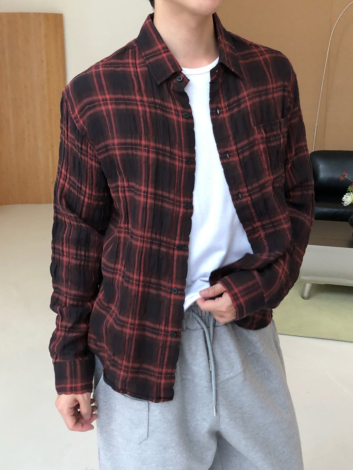 MAGNOLIA Our Pigment Check Shirt(RED,BLACK) 商品画像18/19