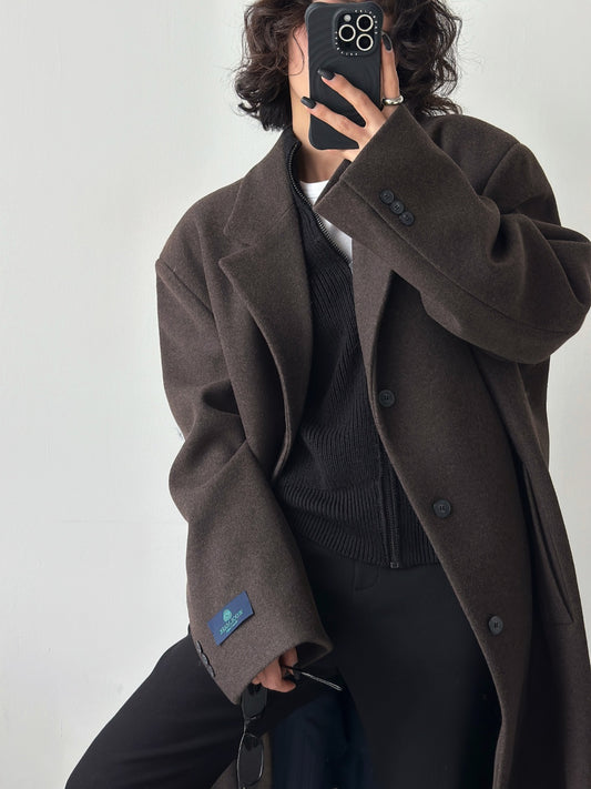 MAGNOLIA Overfit Wool Coat(BLACK,GRAY,BROWN) 商品画像2/23