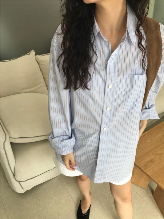 MAGNOLIA Oversized Stripe Shirt 韓国メンズファッション 03