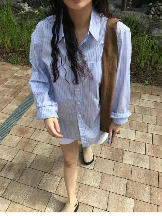 MAGNOLIA Oversized Stripe Shirt 韓国メンズファッション 04