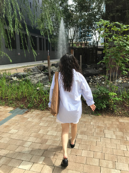 MAGNOLIA Oversized Stripe Shirt 韓国メンズファッション 05