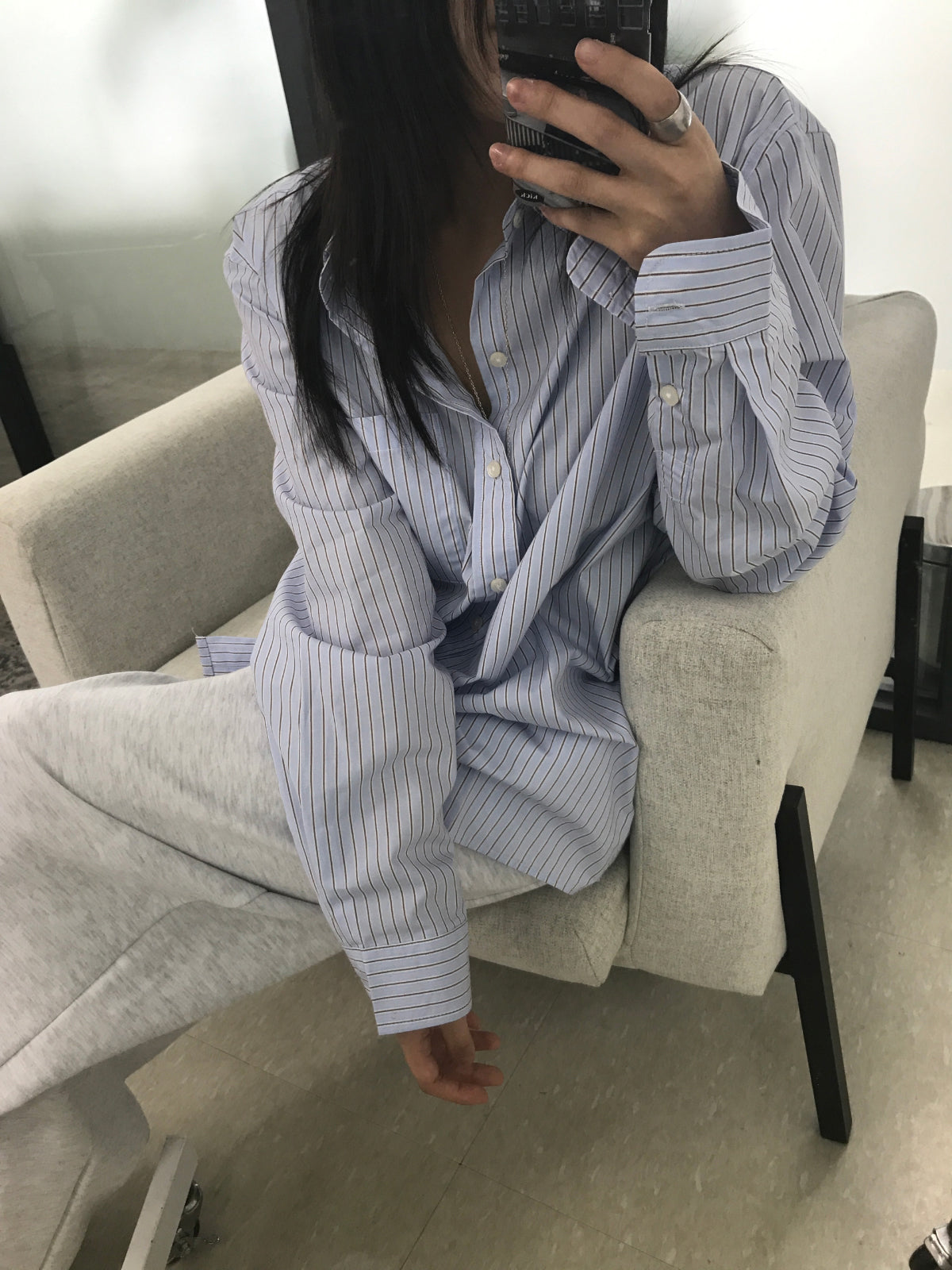 MAGNOLIA Oversized Stripe Shirt 韓国メンズファッション 07